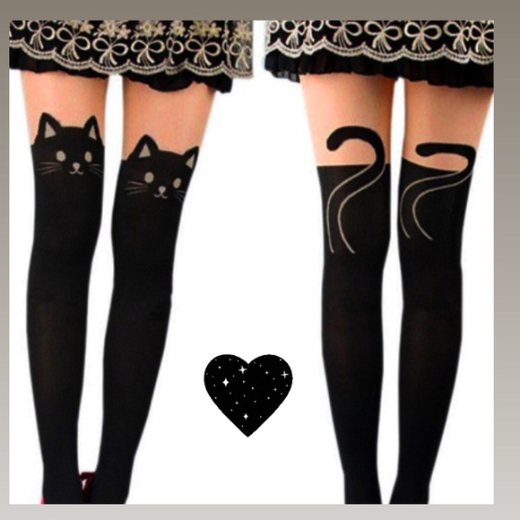 NEW Sexy Urban Cat Pantyhose 🖤 Over the knee print. Best look ever! 🖤✨ - Picture 3 of 7